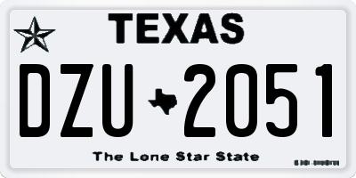 TX license plate DZU2051