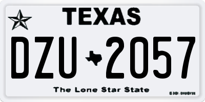 TX license plate DZU2057