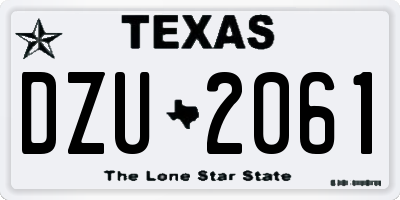 TX license plate DZU2061