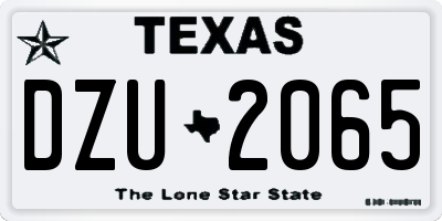 TX license plate DZU2065