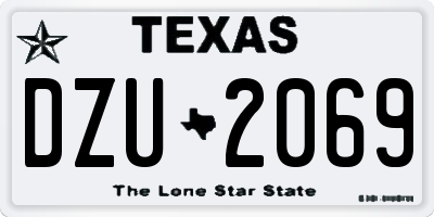 TX license plate DZU2069