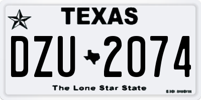 TX license plate DZU2074