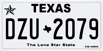 TX license plate DZU2079