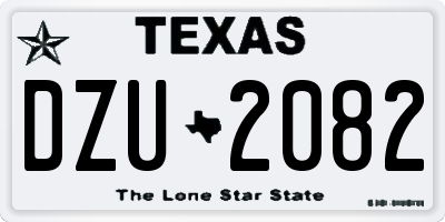 TX license plate DZU2082