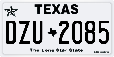 TX license plate DZU2085