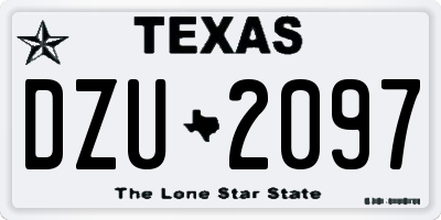TX license plate DZU2097