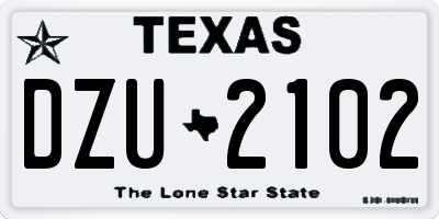 TX license plate DZU2102