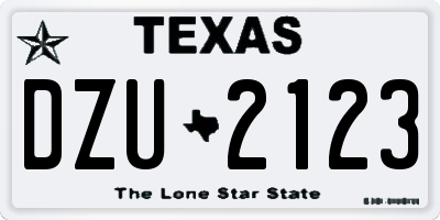 TX license plate DZU2123
