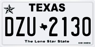 TX license plate DZU2130