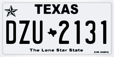 TX license plate DZU2131