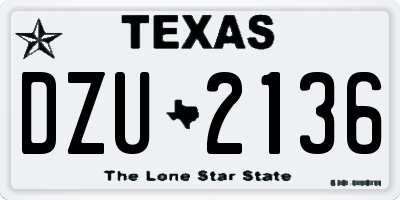 TX license plate DZU2136