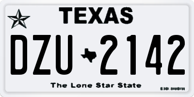 TX license plate DZU2142