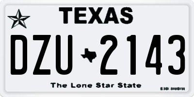 TX license plate DZU2143
