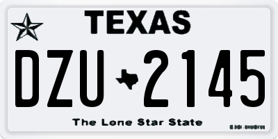 TX license plate DZU2145