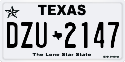 TX license plate DZU2147