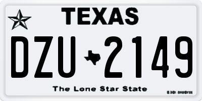 TX license plate DZU2149