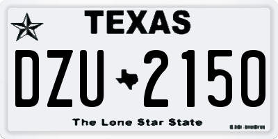 TX license plate DZU2150