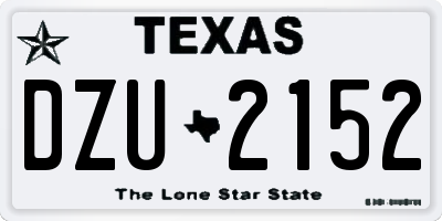 TX license plate DZU2152