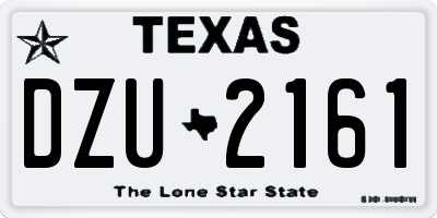 TX license plate DZU2161