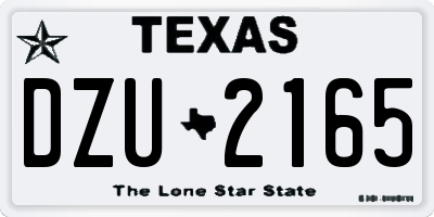 TX license plate DZU2165