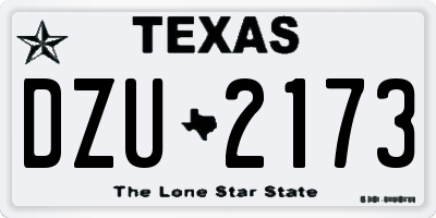 TX license plate DZU2173