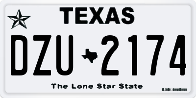 TX license plate DZU2174