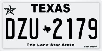 TX license plate DZU2179