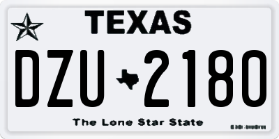 TX license plate DZU2180