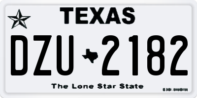 TX license plate DZU2182