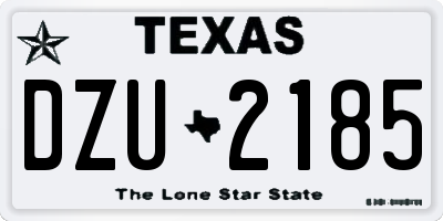 TX license plate DZU2185