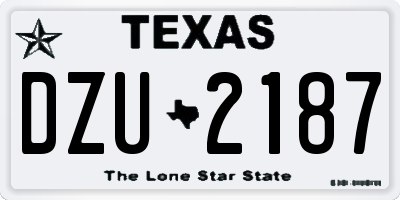 TX license plate DZU2187