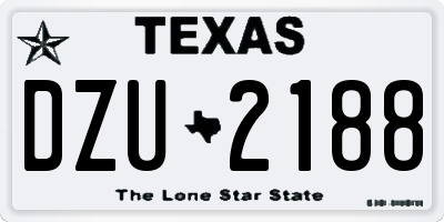 TX license plate DZU2188