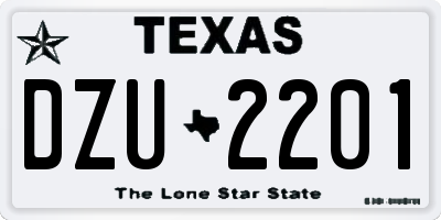 TX license plate DZU2201