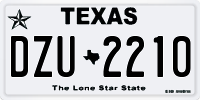 TX license plate DZU2210