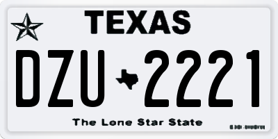 TX license plate DZU2221