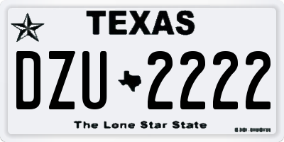 TX license plate DZU2222