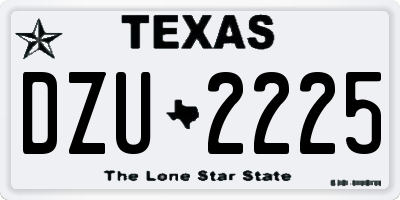 TX license plate DZU2225