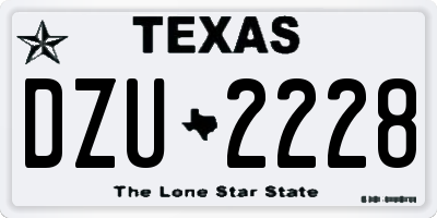 TX license plate DZU2228