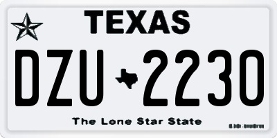 TX license plate DZU2230