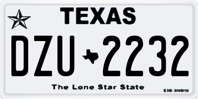 TX license plate DZU2232