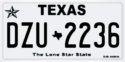 TX license plate DZU2236