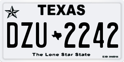 TX license plate DZU2242