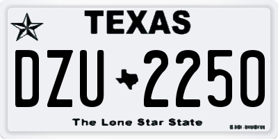 TX license plate DZU2250