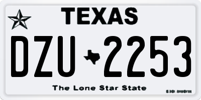 TX license plate DZU2253