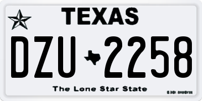 TX license plate DZU2258