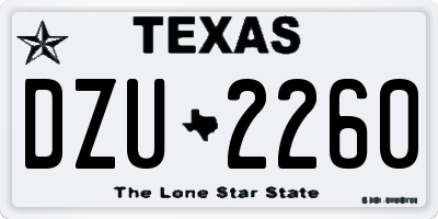 TX license plate DZU2260