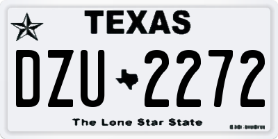 TX license plate DZU2272
