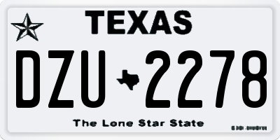 TX license plate DZU2278