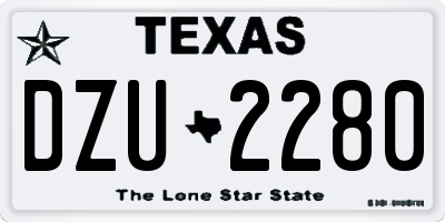 TX license plate DZU2280