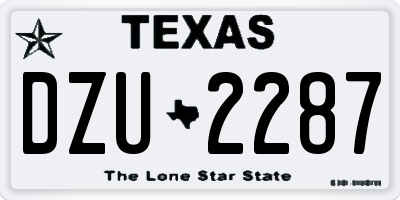 TX license plate DZU2287